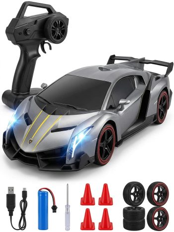 High-Speed 1:16 Scale RC Drift Car – Custom Supercar Toy Kit with Rechargeable Battery)